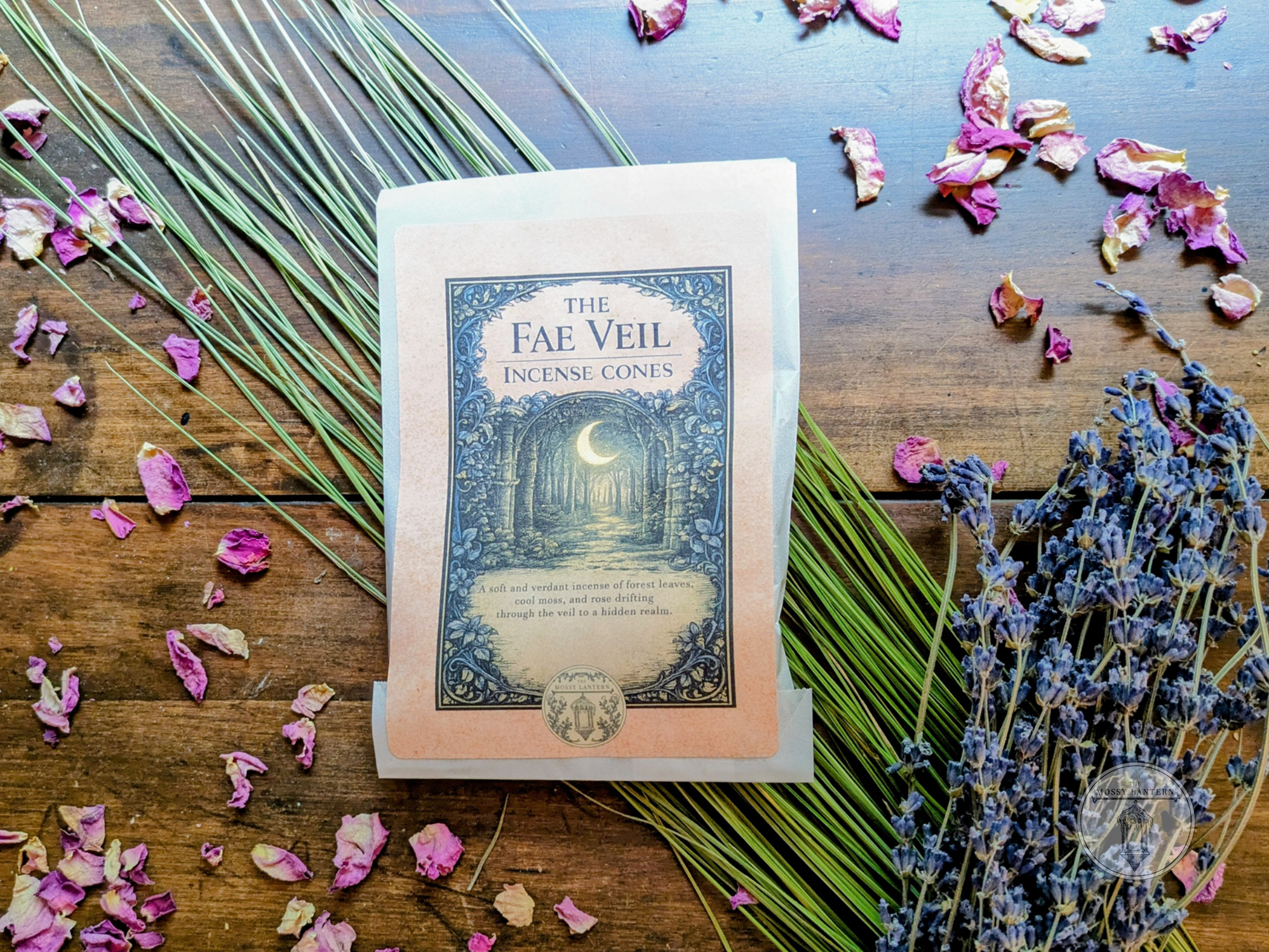 The Fae Veil (Sweetgrass + Lavender + Rose) Natural Incense Cones