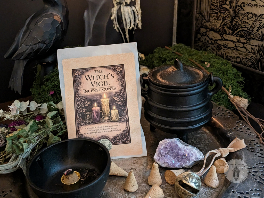 The Witch's Vigil (Cypress + Oakmoss + Frankincense) Natural Incense Cones