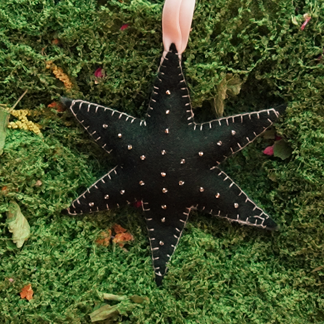 Guiding Star: Stone - Wool Felt Embroidery Ornament Kit - DIY Star Ornament