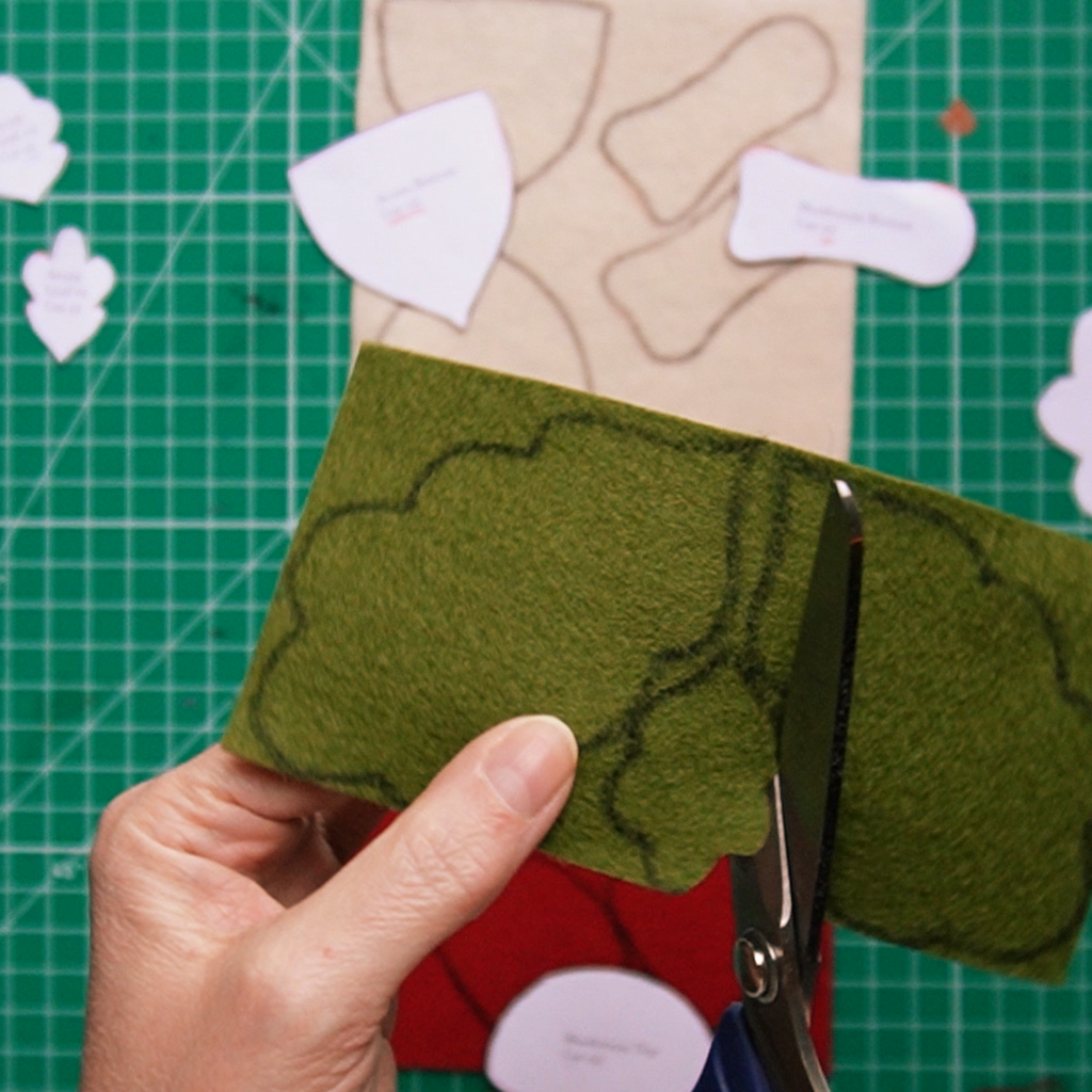 Woodland Trio Wool Felt Embroidery Ornament Kit - 3 DIY Felt Ornaments