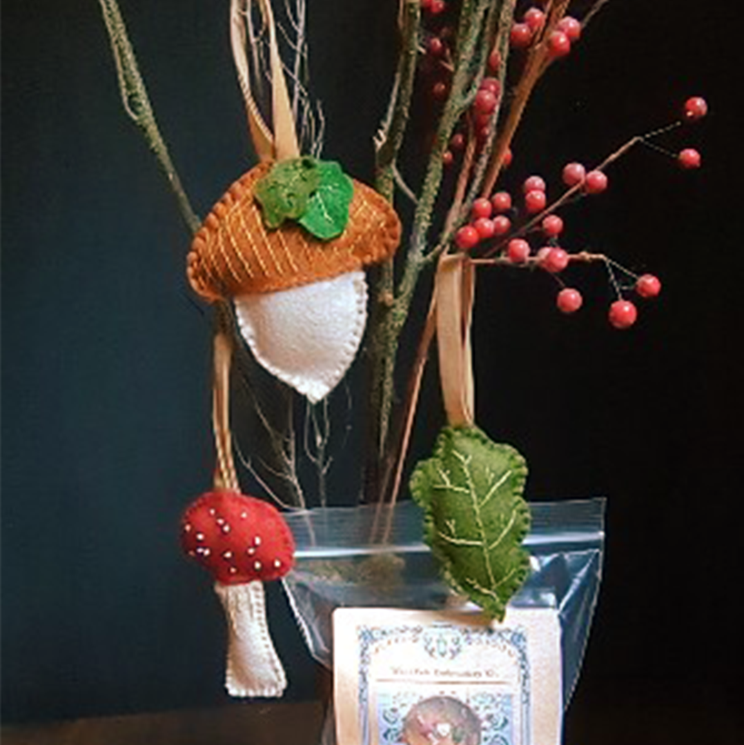 Woodland Trio Wool Felt Embroidery Ornament Kit - 3 DIY Felt Ornaments