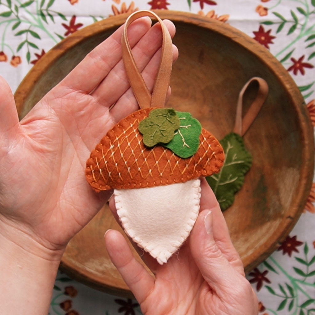 Woodland Trio Wool Felt Embroidery Ornament Kit - 3 DIY Felt Ornaments