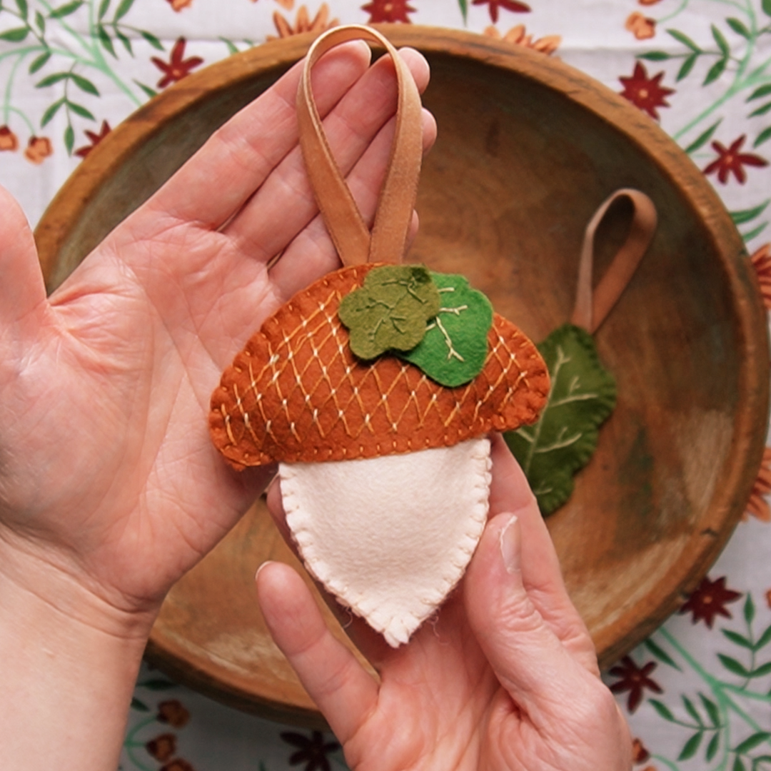 Woodland Trio Wool Felt Embroidery Ornament Kit - 3 DIY Felt Ornaments