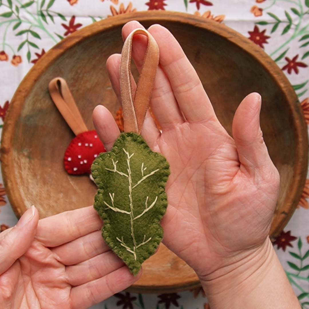 Woodland Trio Wool Felt Embroidery Ornament Kit - 3 DIY Felt Ornaments