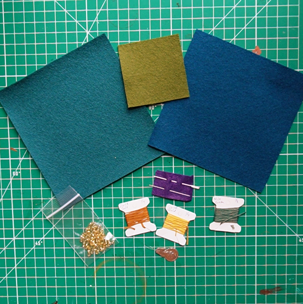 Guiding Star: Evergreen - Wool Felt Embroidery Ornament Kit - DIY Star Ornament