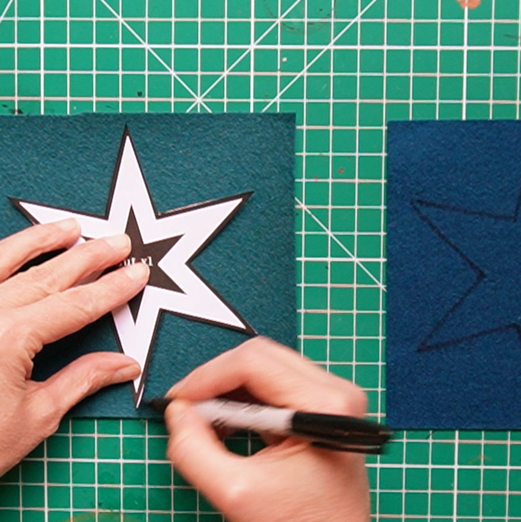 Guiding Star: Evergreen - Wool Felt Embroidery Ornament Kit - DIY Star Ornament