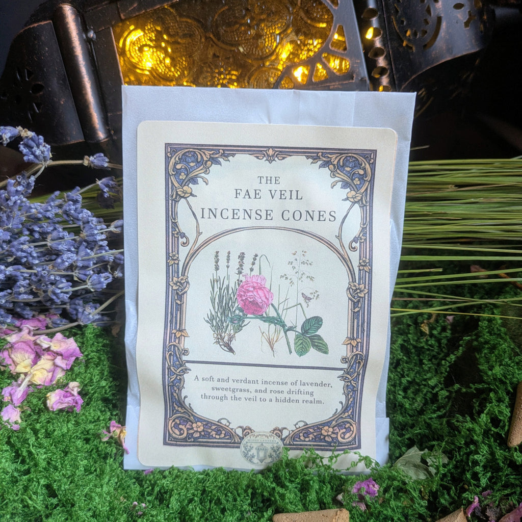 The Fae Veil (Sweetgrass + Lavender + Rose) Natural Incense Cones