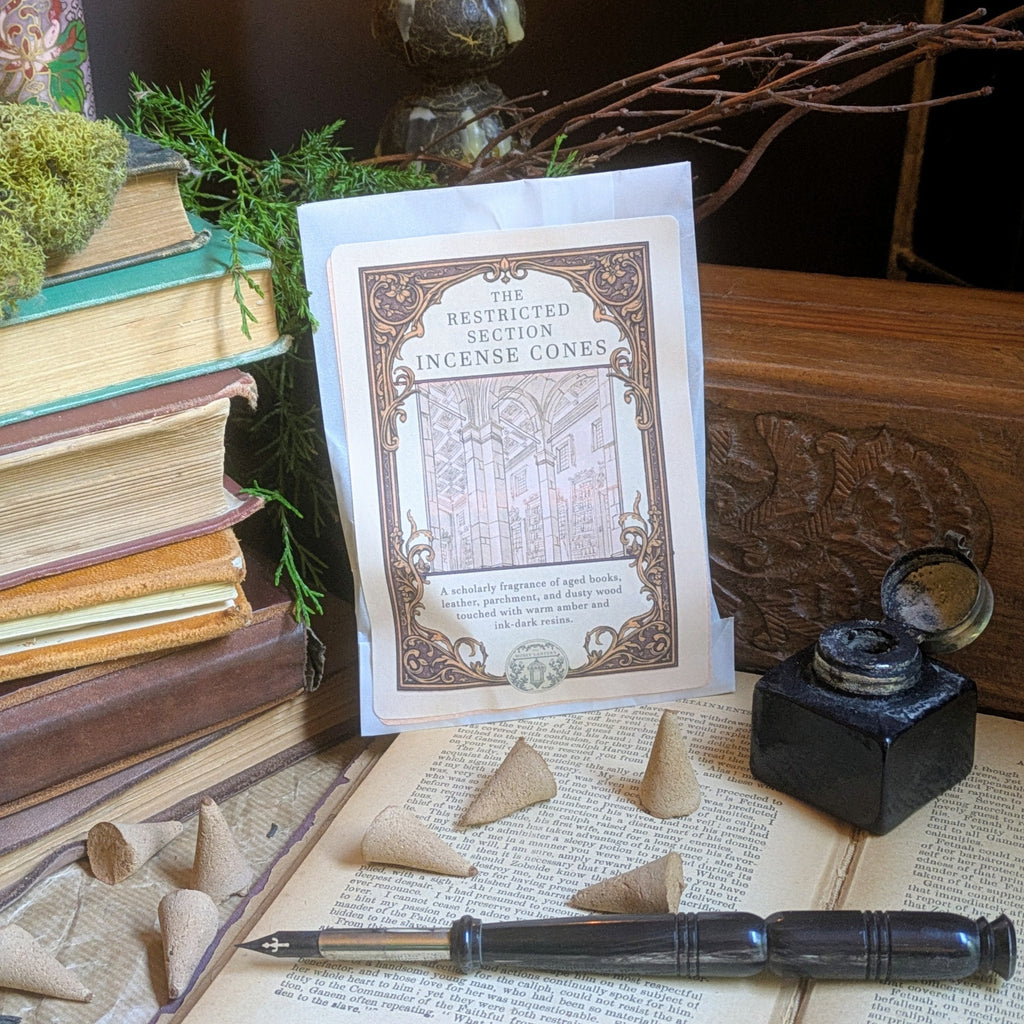 The Restricted Section (Frankincense + Patchouli + Black Tea) Natural Incense Cones